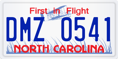 NC license plate DMZ0541