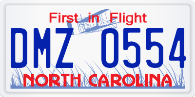 NC license plate DMZ0554