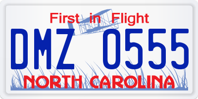 NC license plate DMZ0555