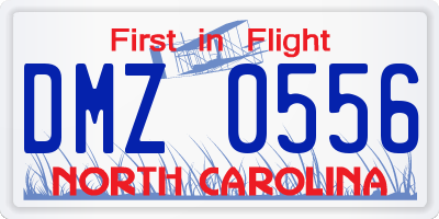 NC license plate DMZ0556