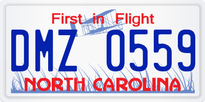 NC license plate DMZ0559