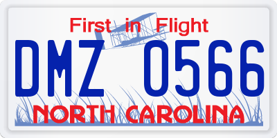 NC license plate DMZ0566