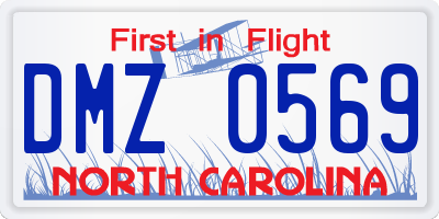 NC license plate DMZ0569