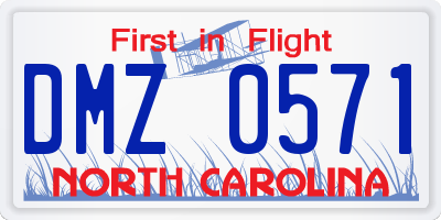 NC license plate DMZ0571