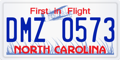 NC license plate DMZ0573