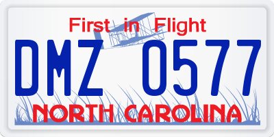 NC license plate DMZ0577