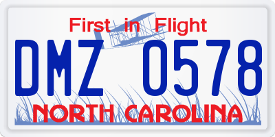 NC license plate DMZ0578