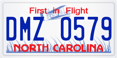 NC license plate DMZ0579