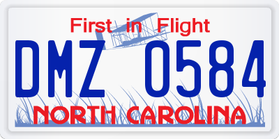 NC license plate DMZ0584