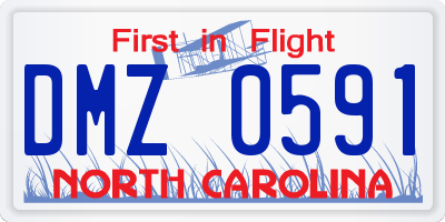 NC license plate DMZ0591