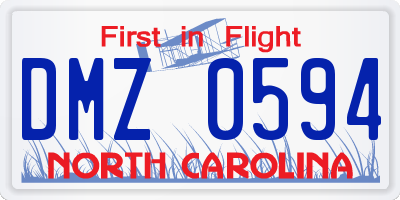 NC license plate DMZ0594