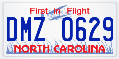 NC license plate DMZ0629