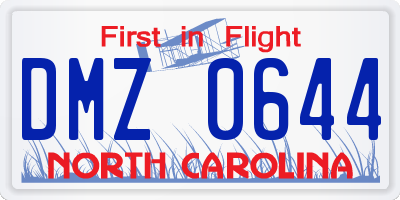 NC license plate DMZ0644