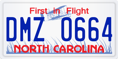 NC license plate DMZ0664