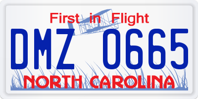 NC license plate DMZ0665