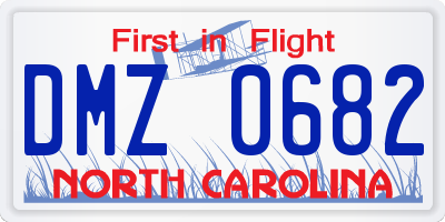 NC license plate DMZ0682