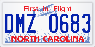 NC license plate DMZ0683