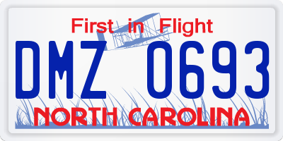 NC license plate DMZ0693