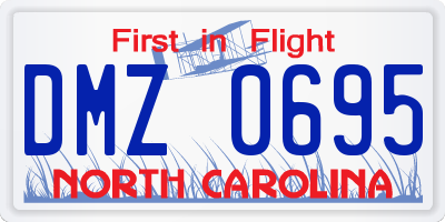 NC license plate DMZ0695
