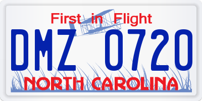 NC license plate DMZ0720