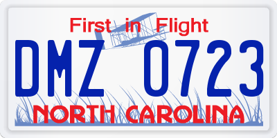 NC license plate DMZ0723