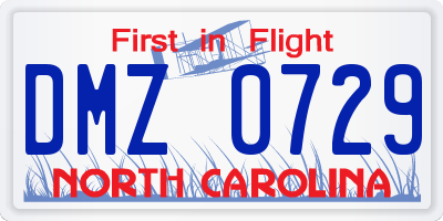 NC license plate DMZ0729