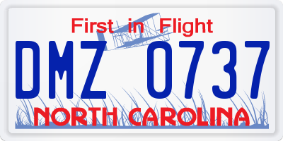 NC license plate DMZ0737