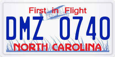NC license plate DMZ0740