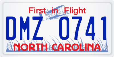 NC license plate DMZ0741
