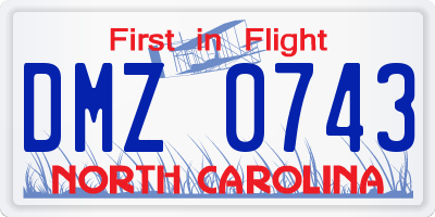 NC license plate DMZ0743
