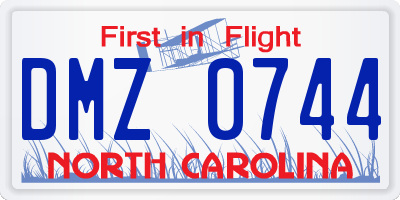 NC license plate DMZ0744