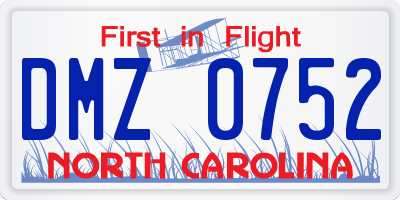 NC license plate DMZ0752