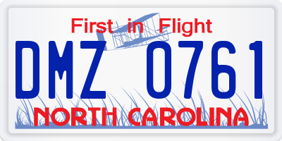 NC license plate DMZ0761