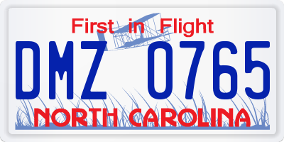 NC license plate DMZ0765