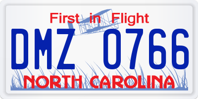 NC license plate DMZ0766