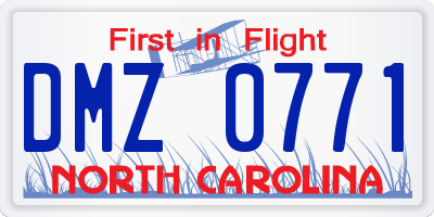 NC license plate DMZ0771