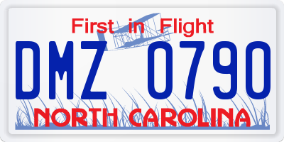 NC license plate DMZ0790