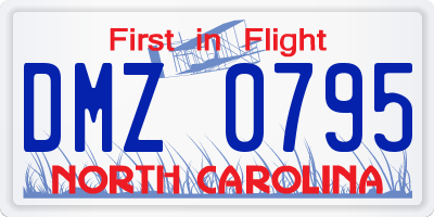 NC license plate DMZ0795