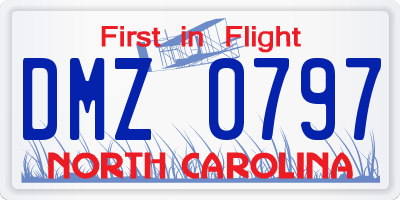 NC license plate DMZ0797