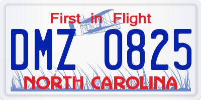 NC license plate DMZ0825