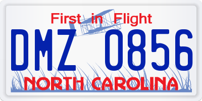 NC license plate DMZ0856