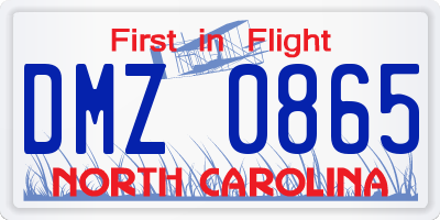 NC license plate DMZ0865