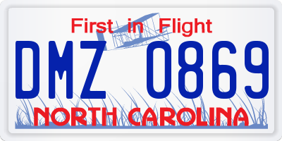 NC license plate DMZ0869