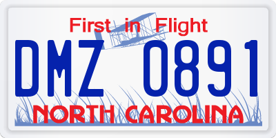 NC license plate DMZ0891