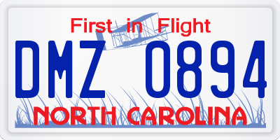 NC license plate DMZ0894