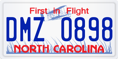 NC license plate DMZ0898