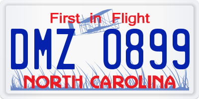 NC license plate DMZ0899