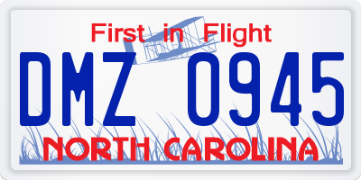 NC license plate DMZ0945