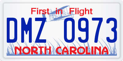 NC license plate DMZ0973