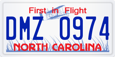 NC license plate DMZ0974